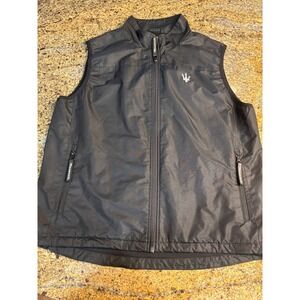 Maserati Mens Vest Full Zip Sleeveless Jacket Black Lightweight Medium